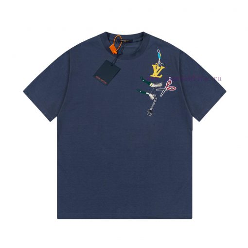 LV Louis Early Spring Tool Pattern Embroidered New Short Sleeve T-shirt Made Of High Quality Sm 9h1bcw9y