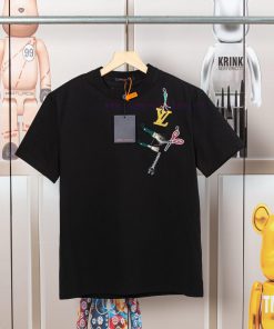 LV Louis Early Spring Tool Pattern Embroidered New Short Sleeve T-shirt Made Of High Quality Sm fhq24on7