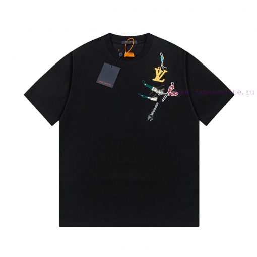 LV Louis Early Spring Tool Pattern Embroidered New Short Sleeve T-shirt Made Of High Quality Sm k5g0n5i4
