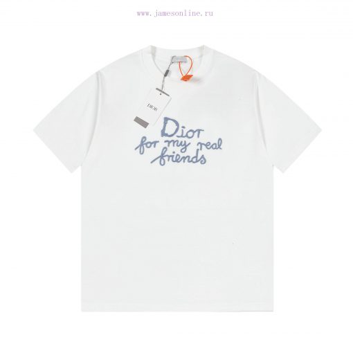 Dior DIOR's New Embroidered Short Sleeved T-shirt Made Of High-quality Nylon And Pure Cotton Wi y0hv2igz - Image 2