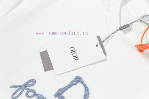 Dior DIOR's New Embroidered Short Sleeved T-shirt Made Of High-quality Nylon And Pure Cotton Wi y0hv2igz - Image 5