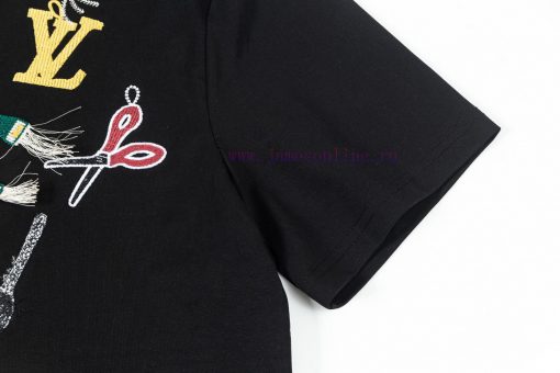 LV Louis Early Spring Tool Pattern Embroidered New Short Sleeve T-shirt Made Of High Quality Sm k5g0n5i4 - Image 7