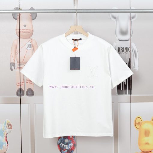 LV Lulu's Early Spring Pearl Jacquard Pressed Bead New Short Sleeved T-shirt Made Of High-quali 0hv8ei70 - Image 2