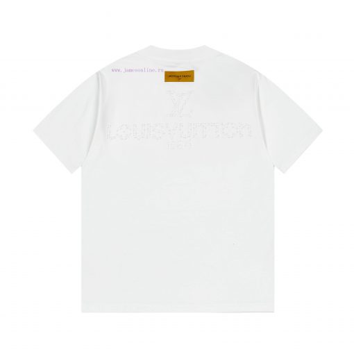 LV Lulu's Early Spring Pearl Jacquard Pressed Bead New Short Sleeved T-shirt Made Of High-quali cz1jssvt - Image 3