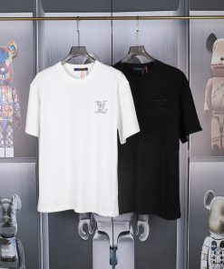 LV Donkey Home's New Embroidered Short Sleeved Shirt High-quality Heavy-duty Double Yarn 280g 3 ynz82z99