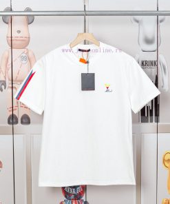 LV Luyi Donkey's Early Spring Embossed Jacquard And Pressed Color Strip New Short Sleeved T-shi 7k9jjaqo