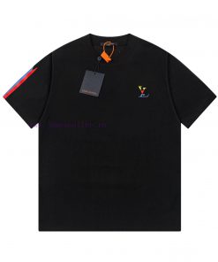 LV Luyi Donkey's Early Spring Embossed Jacquard And Pressed Color Strip New Short Sleeved T-shi pk5cojj5