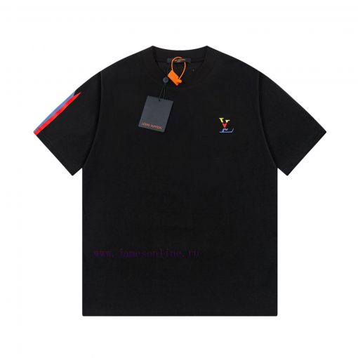 LV Luyi Donkey's Early Spring Embossed Jacquard And Pressed Color Strip New Short Sleeved T-shi pk5cojj5 - Image 2