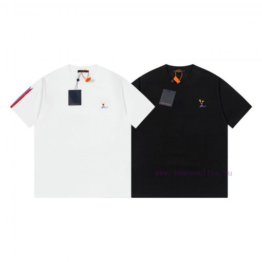 LV Luyi Donkey's Early Spring Embossed Jacquard And Pressed Color Strip New Short Sleeved T-shi pk5cojj5 - Image 4