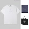 PRADA's New Embroidered Short Sleeves High Quality Double Pound Yarn 280g 32 Count Smooth Pure 5u41ueto
