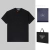 PRADA's New Embroidered Short Sleeves High Quality Double Pound Yarn 280g 32 Count Smooth Pure dbcdjz19
