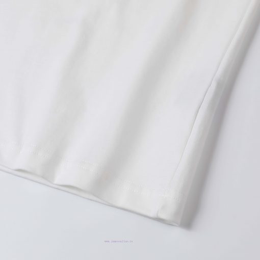 PRADA's New Embroidered Short Sleeves High Quality Double Pound Yarn 280g 32 Count Smooth Pure 5u41ueto - Image 7
