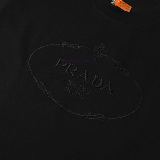 PRADA's New Embroidered Short Sleeves High Quality Double Pound Yarn 280g 32 Count Smooth Pure dbcdjz19 - Image 6
