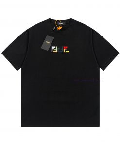 FENDI Spring/Summer New Embroidered Casual Short Sleeves Detail Original Mold Opening Synchroni dmec7uiq