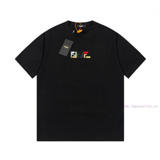 FENDI Spring/Summer New Embroidered Casual Short Sleeves Detail Original Mold Opening Synchroni dmec7uiq - Image 2