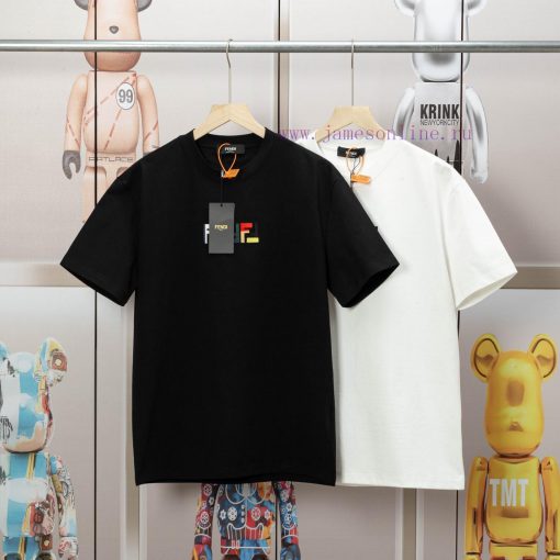 FENDI Spring/Summer New Embroidered Casual Short Sleeves Detail Original Mold Opening Synchroni eqfv62qy - Image 4