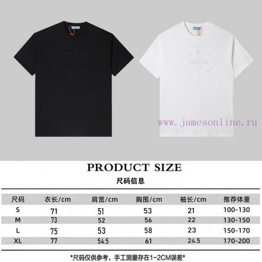 PRADA's New Embroidered Short Sleeves High Quality Double Pound Yarn 280g 32 Count Smooth Pure dbcdjz19 - Image 10