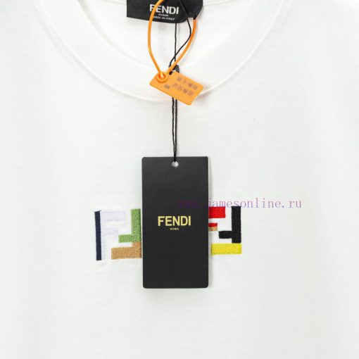 FENDI Spring/Summer New Embroidered Casual Short Sleeves Detail Original Mold Opening Synchroni eqfv62qy - Image 7