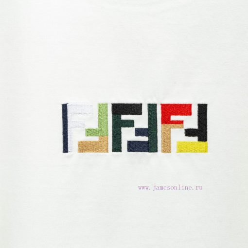 FENDI Spring/Summer New Embroidered Casual Short Sleeves Detail Original Mold Opening Synchroni eqfv62qy - Image 8