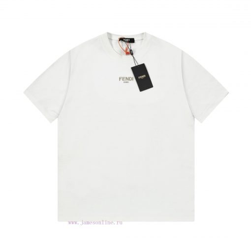 FENDI Spring/Summer New Embroidered Casual Short Sleeves Detail Original Mold Opening Synchroni f0vji2mi