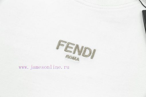 FENDI Spring/Summer New Embroidered Casual Short Sleeves Detail Original Mold Opening Synchroni f0vji2mi - Image 6