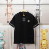 LV Louis Embroidered New Short Sleeves High Quality Nylon Smooth Pure Cotton Washed Fabric Fron tv1mnee2