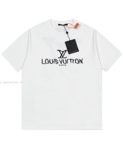 LV Louis Embroidered New Short Sleeves Made Of High Quality Nylon Smooth Pure Cotton Washed Fab yj8y3y64