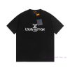 LV Louis Embroidered New Short Sleeves Made Of High Quality Nylon Smooth Pure Cotton Washed Fab w3jza2kq