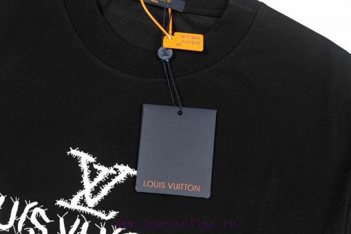 LV Louis Embroidered New Short Sleeves Made Of High Quality Nylon Smooth Pure Cotton Washed Fab w3jza2kq - Image 5