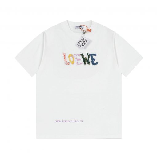 LOEWE's New Towel Embroidered T-shirt Features High-quality Heavy-duty Double Yarn And Smooth P hty2tvny