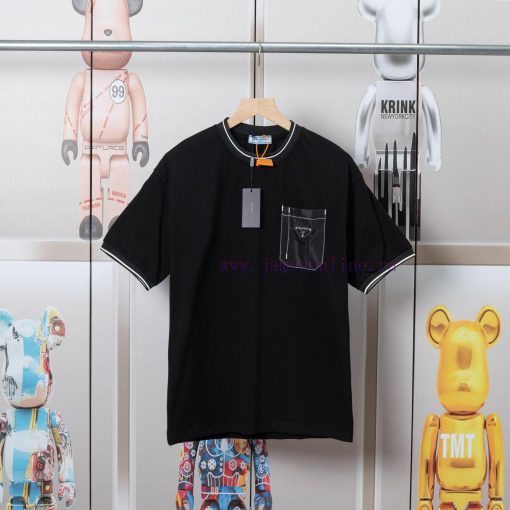 PRADA Triangle Logo Line Pocket Short Sleeved Shirt High Quality Pure Cotton With A Washable Fe 9qu4dv98