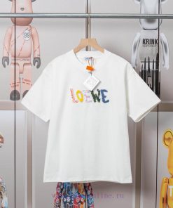 LOEWE's New Towel Embroidered T-shirt Features High-quality Heavy-duty Double Yarn And Smooth P rsisbtnw