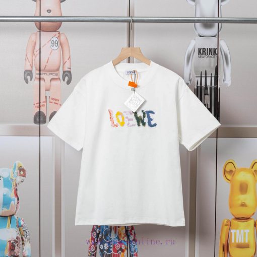 LOEWE's New Towel Embroidered T-shirt Features High-quality Heavy-duty Double Yarn And Smooth P rsisbtnw