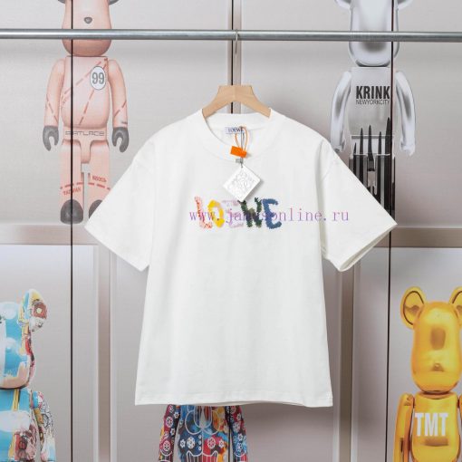 LOEWE's New Towel Embroidered T-shirt Features High-quality Heavy-duty Double Yarn And Smooth P rsisbtnw - Image 2