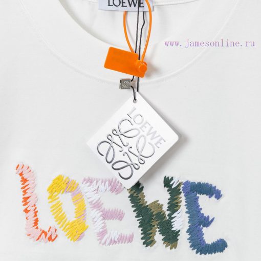 LOEWE's New Towel Embroidered T-shirt Features High-quality Heavy-duty Double Yarn And Smooth P rsisbtnw - Image 4