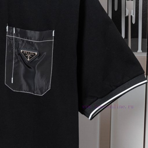 PRADA Triangle Logo Line Pocket Short Sleeved Shirt High Quality Pure Cotton With A Washable Fe 9qu4dv98 - Image 8