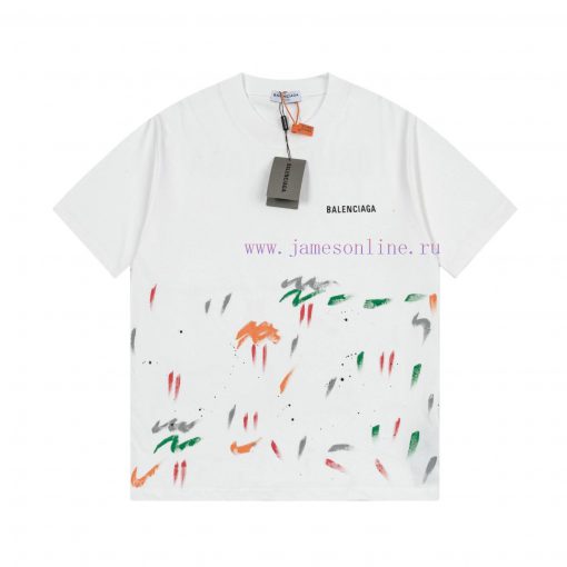 Balenciaga Balenciaga Handmade Graffiti And Hand-painted Short Sleeved Patterns Are Printed Han fhhdjpqi
