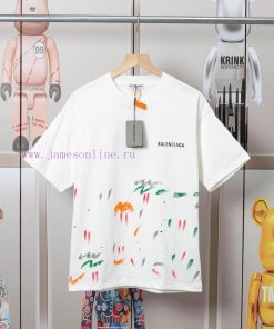 Balenciaga Balenciaga Handmade Graffiti And Hand-painted Short Sleeved Patterns Are Printed Han 7negqns9