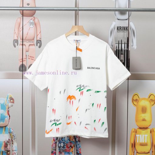 Balenciaga Balenciaga Handmade Graffiti And Hand-painted Short Sleeved Patterns Are Printed Han 7negqns9