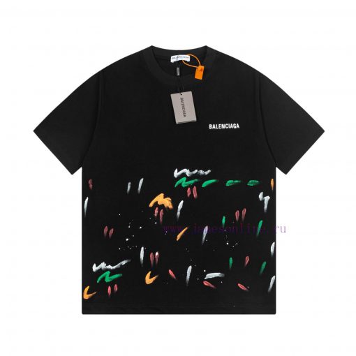 Balenciaga Balenciaga Handmade Graffiti And Hand-painted Short Sleeved Patterns Are Printed Han dw0ispk8 - Image 2