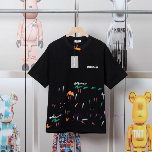 Balenciaga Balenciaga Handmade Graffiti And Hand-painted Short Sleeved Patterns Are Printed Han l4h8dy4d - Image 2