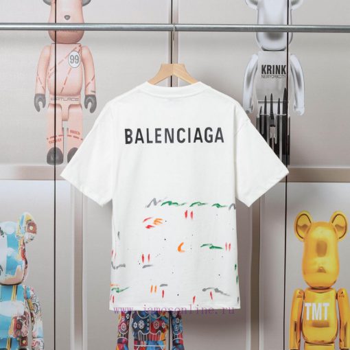 Balenciaga Balenciaga Handmade Graffiti And Hand-painted Short Sleeved Patterns Are Printed Han 7negqns9 - Image 3
