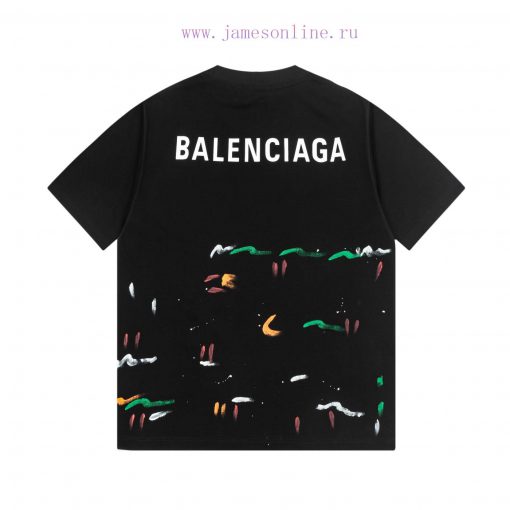 Balenciaga Balenciaga Handmade Graffiti And Hand-painted Short Sleeved Patterns Are Printed Han dw0ispk8 - Image 3
