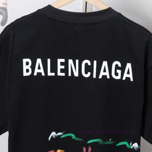 Balenciaga Balenciaga Handmade Graffiti And Hand-painted Short Sleeved Patterns Are Printed Han l4h8dy4d - Image 7