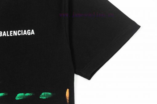 Balenciaga Balenciaga Handmade Graffiti And Hand-painted Short Sleeved Patterns Are Printed Han dw0ispk8 - Image 9