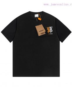 Burberry Logo Embroidered Logo Short Sleeved T-shirt Original Mold High-quality Pure Cotton Wit 941mg5xy