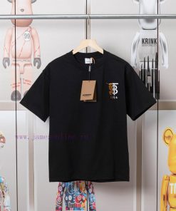 Burberry Logo Embroidered Logo Short Sleeved T-shirt Original Mold High-quality Pure Cotton Wit t9jh9tnh