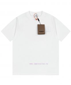 Burberry Logo Embroidered Logo Short Sleeved T-shirt Original Mold High-quality Pure Cotton Wit gfrlyybh