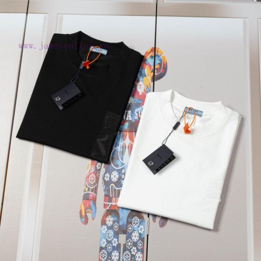 Prada Prada Spring And Summer Chest Pocket Short Sleeved T-shirt Available For Customized Prada 88528gk5 - Image 3