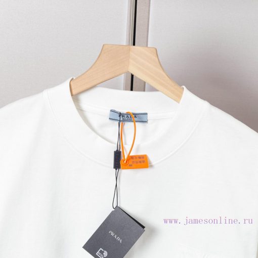 Prada Prada Spring And Summer Chest Pocket Short Sleeved T-shirt Available For Customized Prada 8npbft69 - Image 4